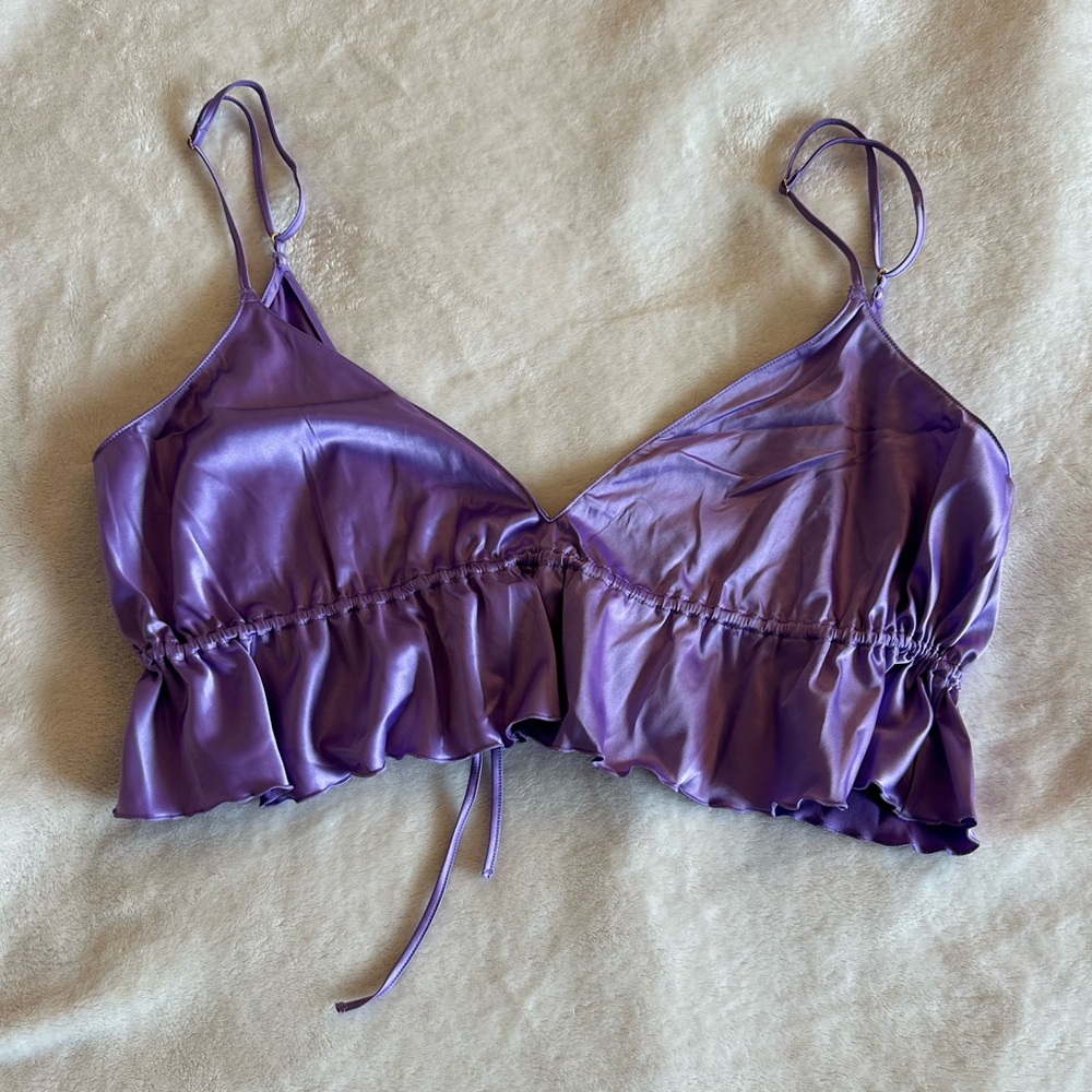 Parade flutter tie back top in wisteria size M